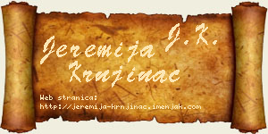 Jeremija Krnjinac vizit kartica